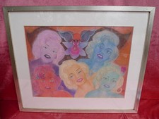 Beau, Ancien Tableau __MARYLIN MONROE__ Signé : P. Wykrota __Orig. Aquarelle !