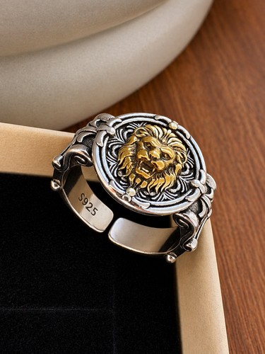 Chevalière lion majestueux - chevalière, /
