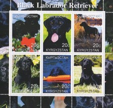 Black labrador retriever dog 2000 MNH stamp sheet