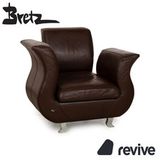 Bretz Moon Fauteuil En Cuir Marron