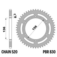 SUZUKI RGV WOLF (VJ21A) 250 1989-1990 pignon arrière PBR pas 520 46 Dents Aci...