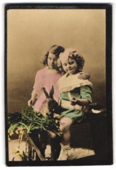 Mini carte postale deux jeunes