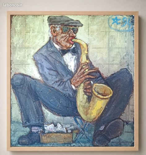 Tableau joueur saxophone - joueur, de