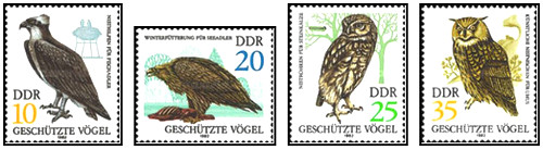 Timbres oiseaux rapaces - timbres,