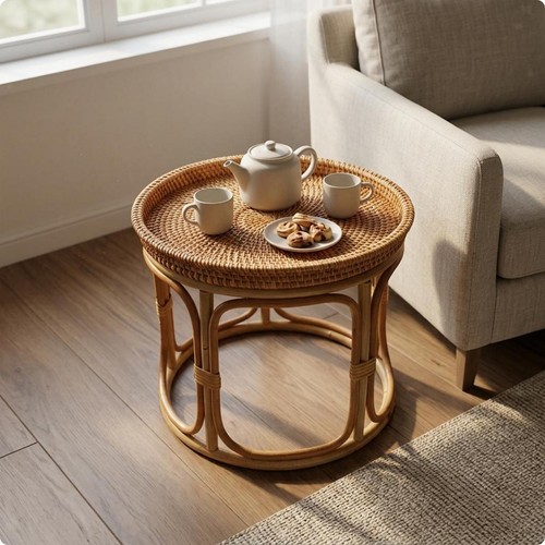 Table appoint rotin - table, d'appoint