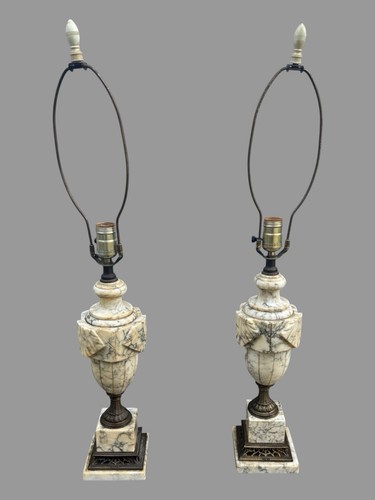 Vintage pair carved - carved, marble