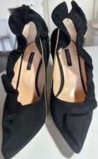 MARINA RINALDI-ELEGANT WOMEN'S SHOES-LEATHER-SUEDE-COMFORTABLE HEEL-EU 39