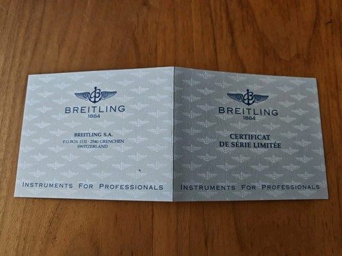 Certificat breitling old - certificat,