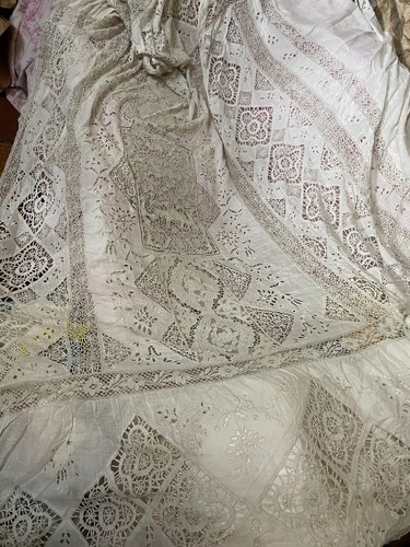 Dessus lit ancien dentelle - dessus,