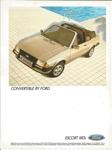 Publicite pub ford escort xr3 - pub,