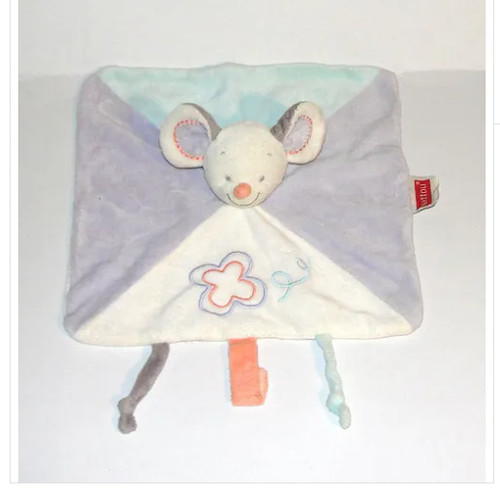 Doudou nattou souris - souris, blanche