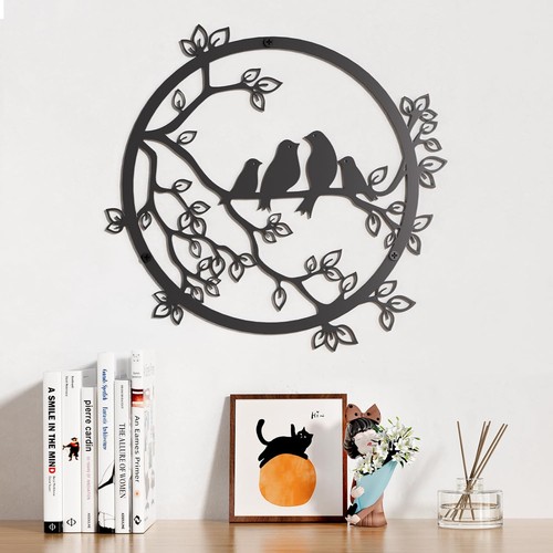 Black metal bird - bird, wall