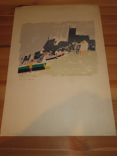 Grande lithographie signée - grande,
