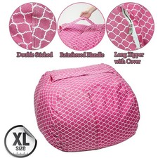 Stuffed Animal Storage Bean Bag Chair 30” Large Cotton Canvas SAKIBO