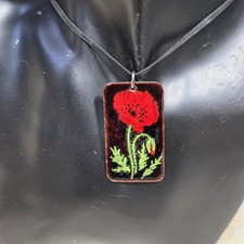 Pendentif Artisanal Coquelicot