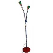 Vintage ESTO Blue Red and Green Metal Double Floor Lamp 140cm