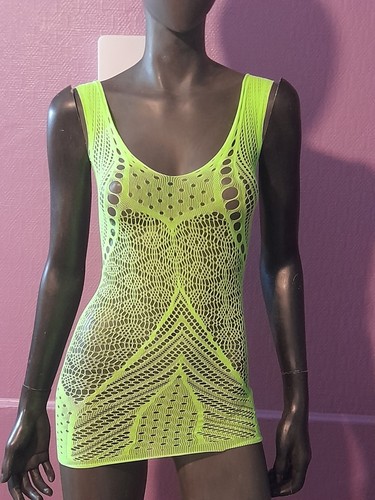 Mini robe verte - mini, résille