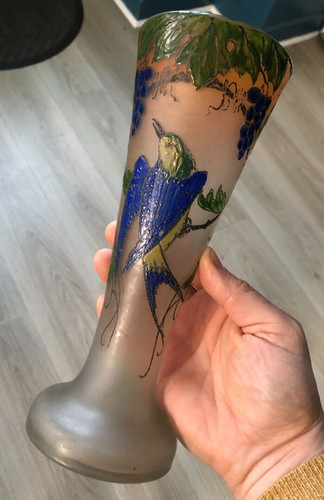 Vase verre émaillé - verre,