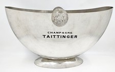 Rare Taittinger DBL Magnum Pewter Champagne Cooler by Orfevrerie France 1980s
