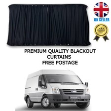 FORD TRANSIT MK7 2004-2014 BLACKOUT CURTAINS CHOOSE DIFFERENT VARIATIONS BLACK
