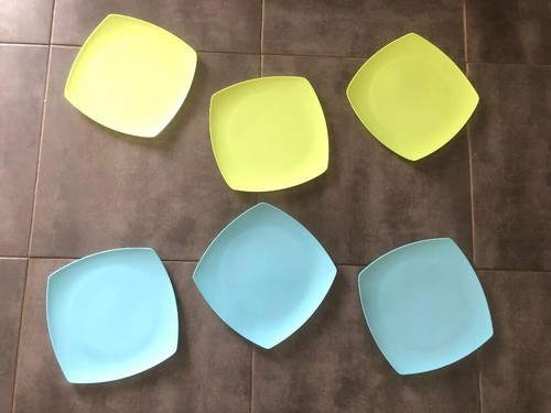 Lot assiettes colorées - lot, 6