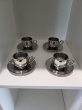 Expresso Inoxriv Stainless Steel 18/10 Expresso Cup+Saucer Set 4 (8pcs) - Italy