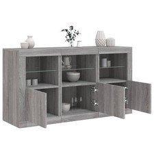 Buffet avec Lumières LED Armoire Latérale Meuble de Rangement Salon vidaXL