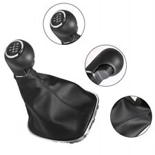 Black leather + plastic 5 speed + R gear knob + headset for Opel Corsa D
