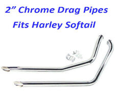 EXHAUST DRAG PIPES 2" HARLEY SOFTAIL FXST HERITAGE FAT BOY SPRINGER 1986-2006