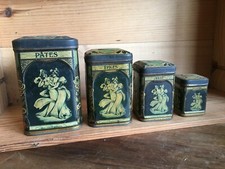 4 Trunk Boxes Lithographed Sheet Vinatié Bordeaux Art Nouveau Decor