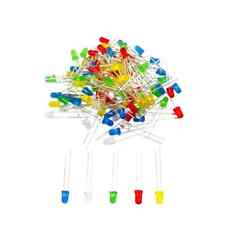 Lot de 50 Diodes LED 5mm Blanc Bleu Jaune Rouge Vert pour Arduino Raspberry