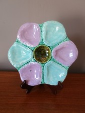 Majolica Green & Parma Majolica Slipper Oyster Plate