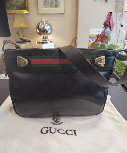 Sac gucci vintage cuir noir - sac, en
