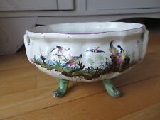 D Aprey 18th Century Earthenware Soup Bowl Bird & Landscape Decorations