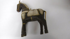 horse carving wooden harness aluminum/brass
