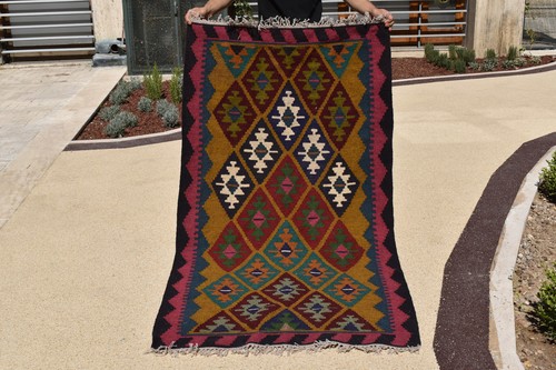Tapis vintage laine oushak - vintage,