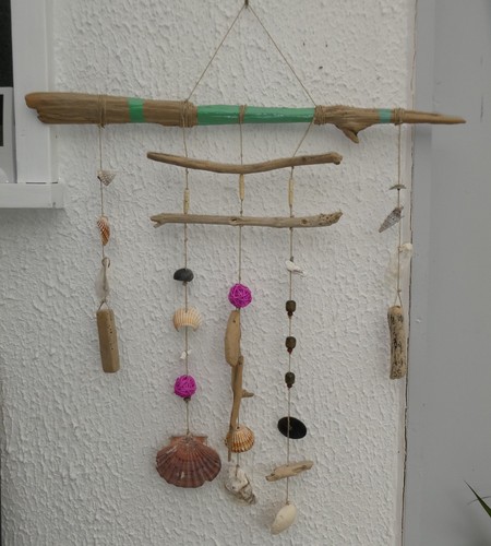 Mobile bois flotte coquillages - bois,