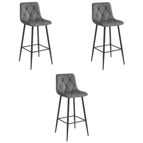 Tabouret nado velours gris - nado,