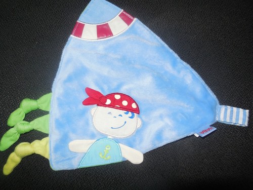 Doudou plat triangle bleu - plat,