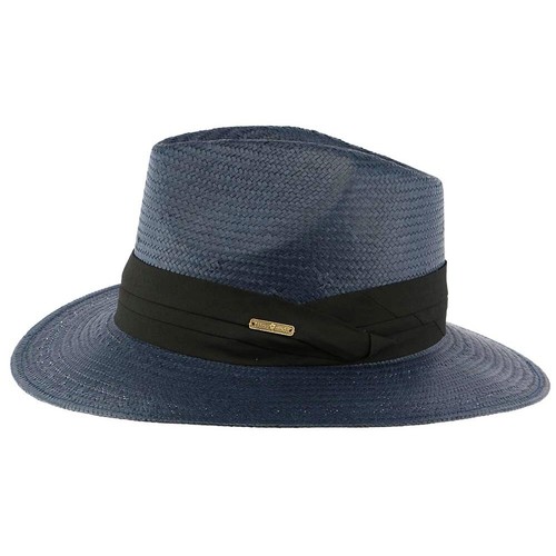 Chapeau paille bleu marine - de,