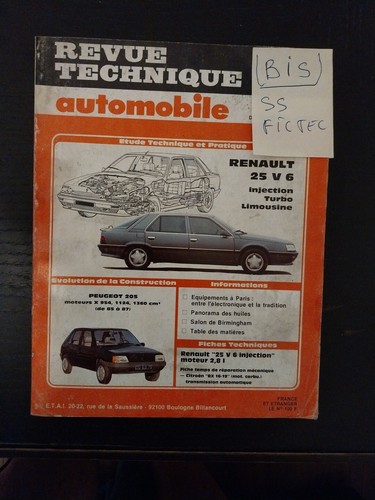 Revue technique renault - revue, v6