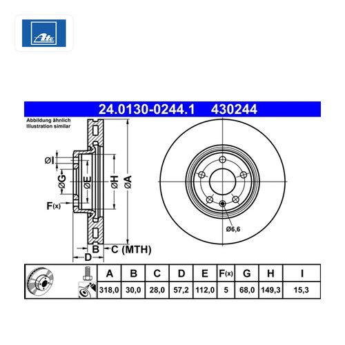 Lot disques frein ate - de,