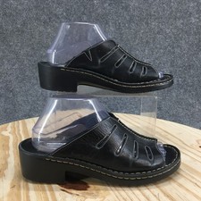 Josef Seibel Sandals Womens 39 Eliza Mule Black Slip On Open Toe Block Heels