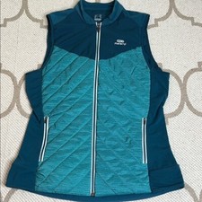 Decathlon Kalenji Women's Run Warm, Running Puffer Vest in green