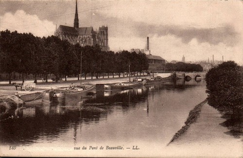 Cpa amiens vue du - cpa, pont