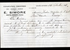 CHATEL-CENSOIR (89) FORESTRY OPERATION / WOOD CHARCOAL ""E. SIMORE"" in 1936