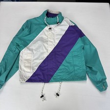 Vintage MC GREGOR Jacket Size M Teal Grape Blocked Windbreaker Cotton Blend