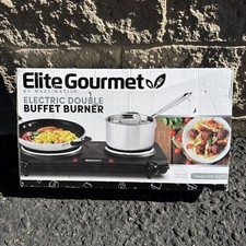 ELITE GOURMET ELECTRIC DOUBLE BUFFET BURNER DUSL TEMP 
