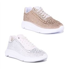 GUESS Microfibre Lacet Décontracté Chaussures Femmes Baskets Taille 3 - 8