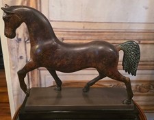 ANTIQUE BRONZE HORSE LIPIZZANER STALLION VINTAGE SCULPTURE RARE. 13"x 13"